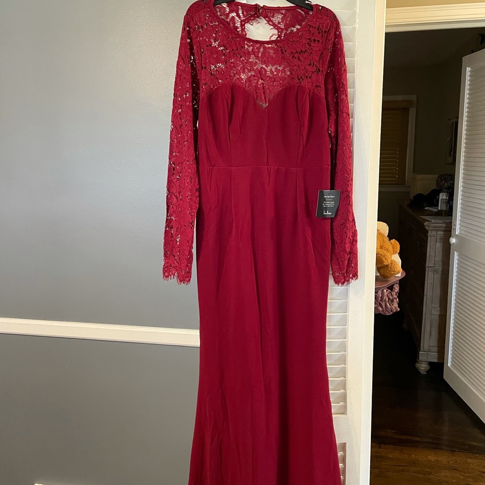 NWT Lulus whenever you call wine maxi dress  - Lg